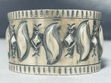 Al Cleveland Dramatic Native American Navajo Sterling Silver Bracelet Signed-Nativo Arts