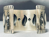 Al Cleveland Dramatic Native American Navajo Sterling Silver Bracelet Signed-Nativo Arts