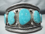 Al Cleveland Huge Vintage Native American Navajo Turquoise Sterling Silver Bracelet-Nativo Arts