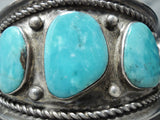 Al Cleveland Huge Vintage Native American Navajo Turquoise Sterling Silver Bracelet-Nativo Arts