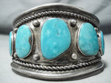 Al Cleveland Huge Vintage Native American Navajo Turquoise Sterling Silver Bracelet-Nativo Arts