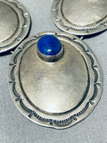 Al Platero Vintage Native American Navajo Lapis Concho Sterling Silver Necklace-Nativo Arts