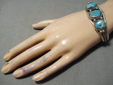 Alert Vintage Native American Navajo Mcguinness Turquoise Sterling Silver Bracelet Old-Nativo Arts