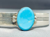 Amazing Ev Jones (d) Vintage Native American Navajo Turquoise Sterling Silver Bracelet-Nativo Arts