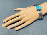 Amazing Ev Jones (d) Vintage Native American Navajo Turquoise Sterling Silver Bracelet-Nativo Arts