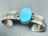 Amazing Ev Jones (d) Vintage Native American Navajo Turquoise Sterling Silver Bracelet-Nativo Arts