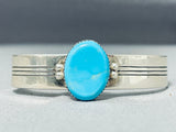 Amazing Ev Jones (d) Vintage Native American Navajo Turquoise Sterling Silver Bracelet-Nativo Arts