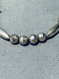 Amazing Hand Tooled Vintage Native American Navajo Sterling Silver Tubule Necklace-Nativo Arts
