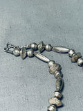 Amazing Hand Tooled Vintage Native American Navajo Sterling Silver Tubule Necklace-Nativo Arts