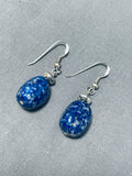 Amazing Native American Navajo Lapis Sterling Silver Earrings-Nativo Arts