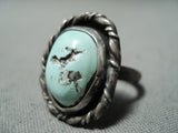 Amazing Older Vintage Native American Navajo Light Blue Turquoise Sterling Silver Ring-Nativo Arts