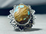 Amazing San Felipe Signed 8 Turquoise Sterling Silver Ring-Nativo Arts