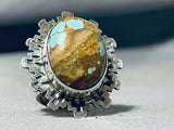 Amazing San Felipe Signed 8 Turquoise Sterling Silver Ring-Nativo Arts