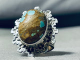 Amazing San Felipe Signed 8 Turquoise Sterling Silver Ring-Nativo Arts