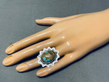 Amazing San Felipe Signed 8 Turquoise Sterling Silver Ring-Nativo Arts