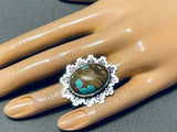 Amazing San Felipe Signed 8 Turquoise Sterling Silver Ring-Nativo Arts