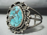 Amazing Signed Vintage Native American Navajo Morenci Turquoise Sterling Silver Bracelet-Nativo Arts
