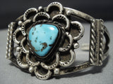 Amazing Vintage Native American Jewelry Navajo Turquoise Sterling Silver Bracelet Cuff Old-Nativo Arts