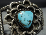 Amazing Vintage Native American Jewelry Navajo Turquoise Sterling Silver Bracelet Cuff Old-Nativo Arts