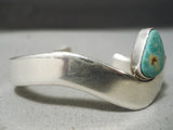 Amazing Vintage Native American Navajo Arny Maloney Green Turquoise Sterling Silver Bracelet-Nativo Arts