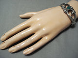 Amazing Vintage Native American Navajo Cerrillos Turquoise Sterling Silver Bracelet Old-Nativo Arts