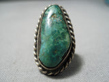 Amazing Vintage Native American Navajo Cerrillos Turquoise Sterling Silver Ring Old-Nativo Arts