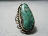 Amazing Vintage Native American Navajo Cerrillos Turquoise Sterling Silver Ring Old-Nativo Arts