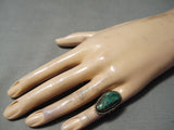 Amazing Vintage Native American Navajo Cerrillos Turquoise Sterling Silver Ring Old-Nativo Arts
