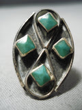 Amazing Vintage Native American Navajo Cerrillos Turquoise Sterling Silver Ring Old-Nativo Arts