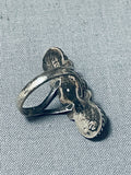 Amazing Vintage Native American Navajo Early Green Turquoise Sterling Silver Ring Old-Nativo Arts