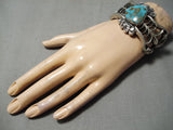 Amazing Vintage Native American Navajo Royston Turquoise Sterling Silver Bracelet Cuff-Nativo Arts