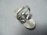 Amazing Vintage Native American Navajo Tiger's Eye Sterling Silver Ring Old-Nativo Arts