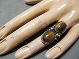 Amazing Vintage Native American Navajo Tiger's Eye Sterling Silver Ring Old-Nativo Arts