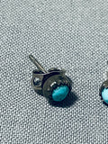 Amazing Vintage Native American Navajo Turquoise Sterling Silver Earrings-Nativo Arts