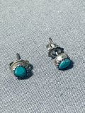 Amazing Vintage Native American Navajo Turquoise Sterling Silver Earrings Old-Nativo Arts