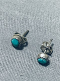 Amazing Vintage Native American Navajo Turquoise Sterling Silver Earrings Old-Nativo Arts