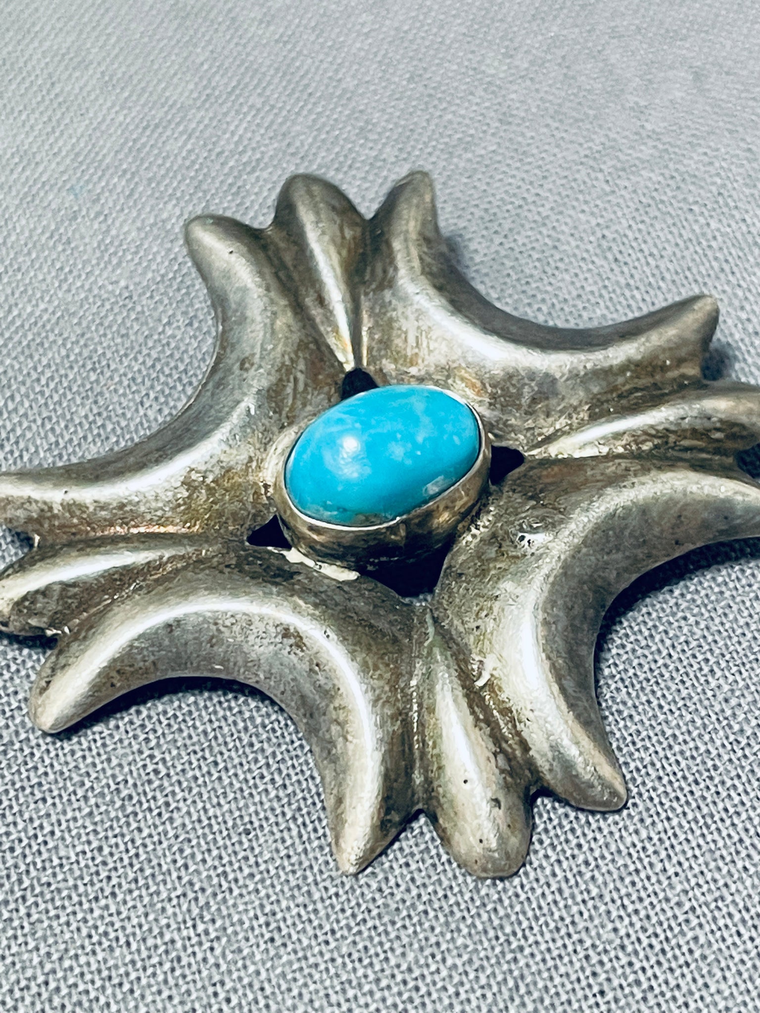 Amazing Vintage Native American Navajo Turquoise Sterling Silver Pin ...
