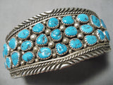 Amazing Vintage Navajo 33 Turquoise Sterling Silver Bracelet Native American-Nativo Arts