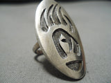 Amazing Vintage Navajo Bear Track Sterling Silver Native American Ring-Nativo Arts