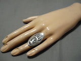 Amazing Vintage Navajo Bear Track Sterling Silver Native American Ring-Nativo Arts