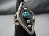 Amazing Vintage Navajo Domed Turquoise Sterling Silver Native American Jewelry Ring Old-Nativo Arts