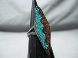 Amazing Vintage Navajo Turquoise Sterling Silver Ring Native American Old-Nativo Arts