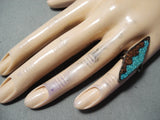 Amazing Vintage Navajo Turquoise Sterling Silver Ring Native American Old-Nativo Arts