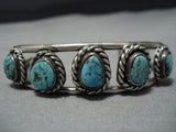 Amazing Vintage Navajo Turquuoise Sterling Silver Native American Jewelry Bracelet-Nativo Arts