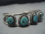 Amazing Vintage Navajo Turquuoise Sterling Silver Native American Jewelry Bracelet-Nativo Arts