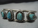 Amazing Vintage Navajo Turquuoise Sterling Silver Native American Jewelry Bracelet-Nativo Arts