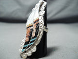 Amazing Zuni Turquoise, Mother Of Pearl Sterling Silver Ring Native American-Nativo Arts
