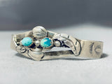 Ann Becenti Vintage Native American Navajo Blue Gem & Royston Turquoise Sterling Silver Bracelet-Nativo Arts