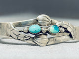 Ann Becenti Vintage Native American Navajo Blue Gem & Royston Turquoise Sterling Silver Bracelet-Nativo Arts
