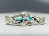 Ann Becenti Vintage Native American Navajo Blue Gem & Royston Turquoise Sterling Silver Bracelet-Nativo Arts